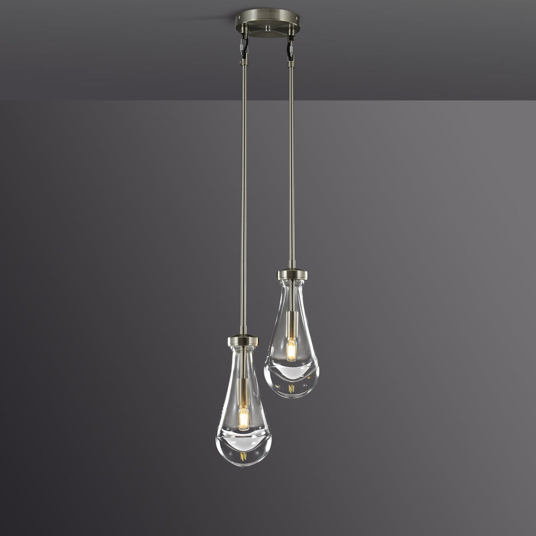 Teardrop 2 Light Round Chandelier D5"
