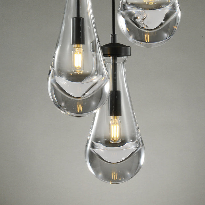 Teardrop 3 Light Round Chandelier D8"