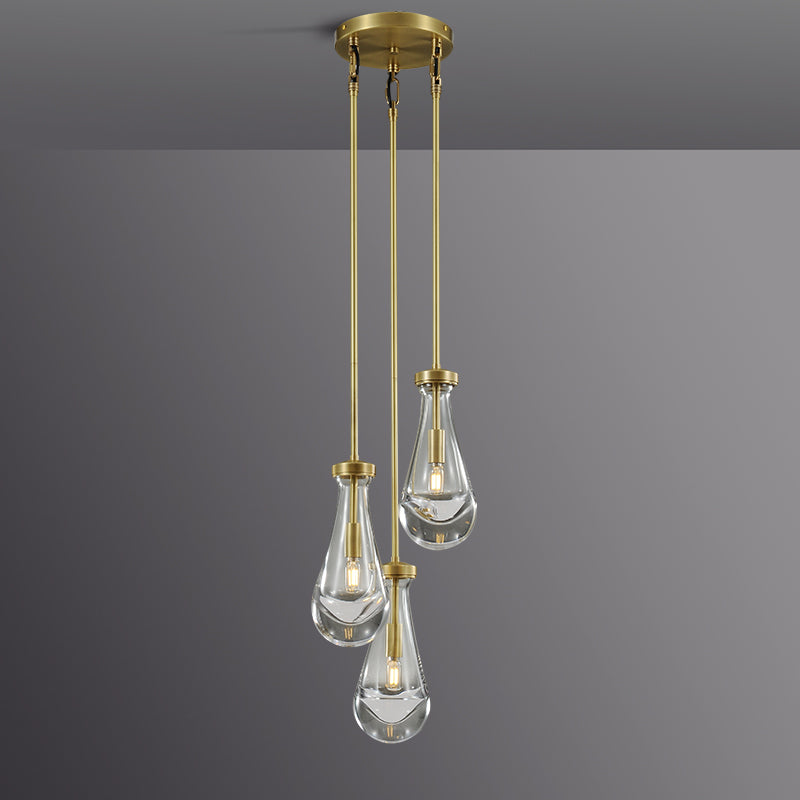 Teardrop 3 Light Round Chandelier D8"