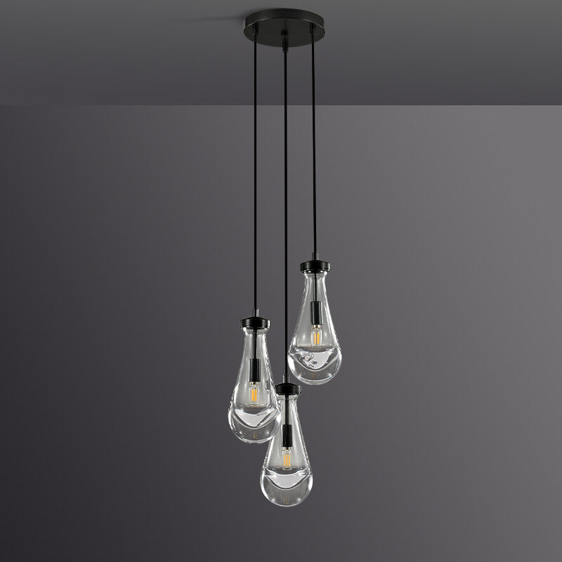Teardrop 3 Light Round Chandelier D8"