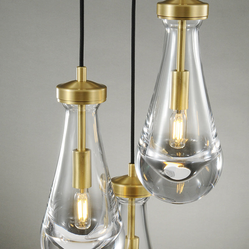 Teardrop 3 Light Round Chandelier D8"