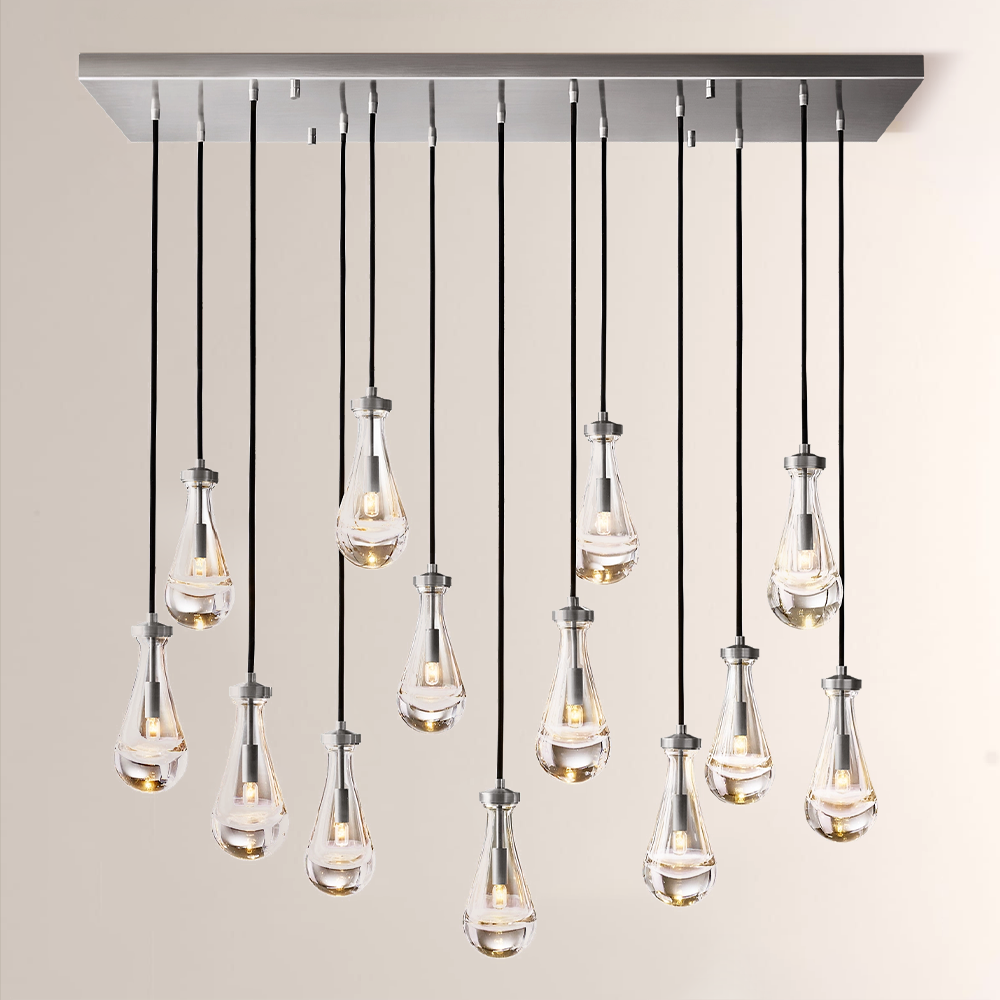 Teardrop Rectangular Chandelier 54"