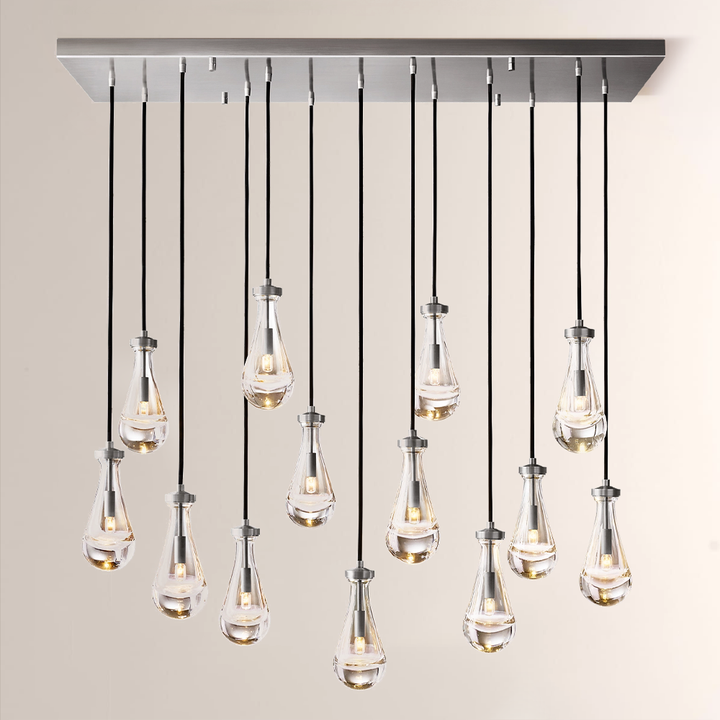 Teardrop Rectangular Chandelier 54"