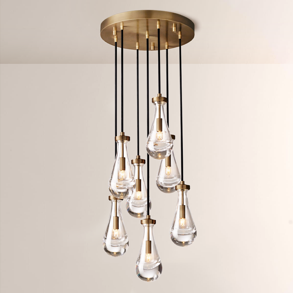 Teardrop  Round Chandelier 18"