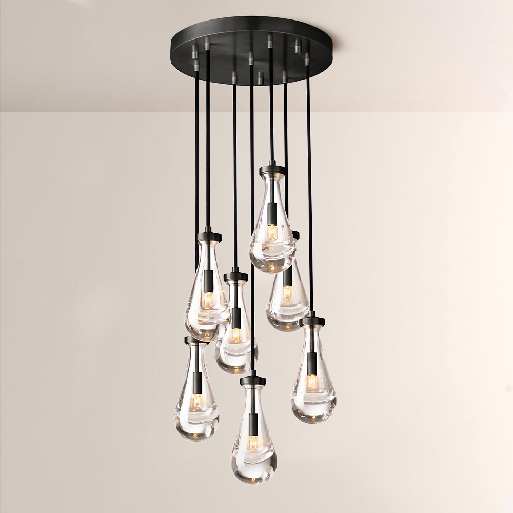 Teardrop  Round Chandelier 18"