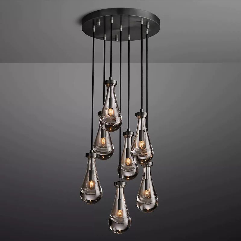 Teardrop  Round Chandelier 18"