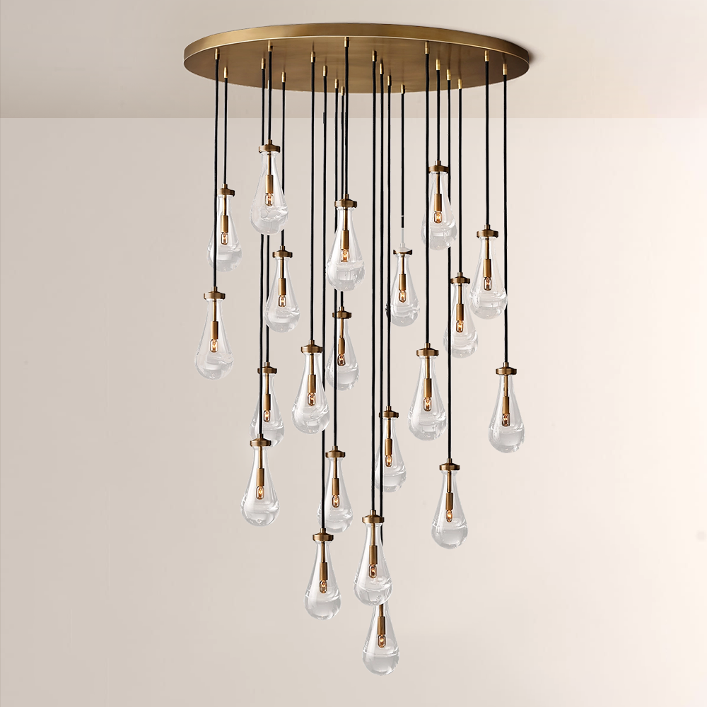 Teardrop Round Chandelier 47"