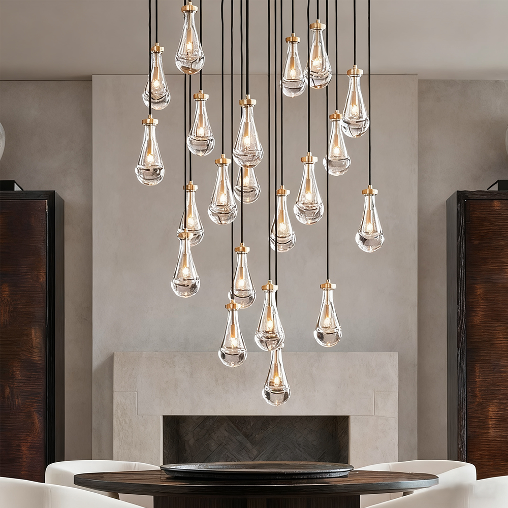 Teardrop Round Chandelier 47"