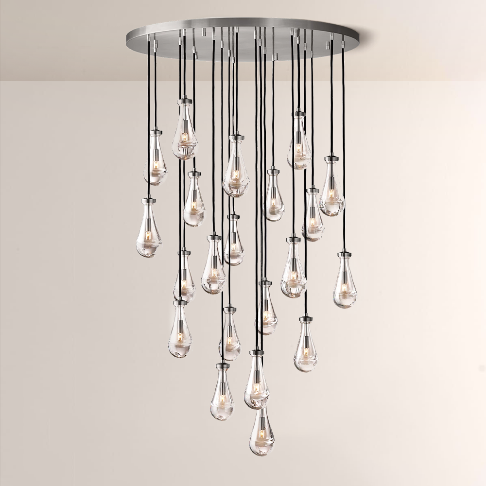 Teardrop Round Chandelier 47"