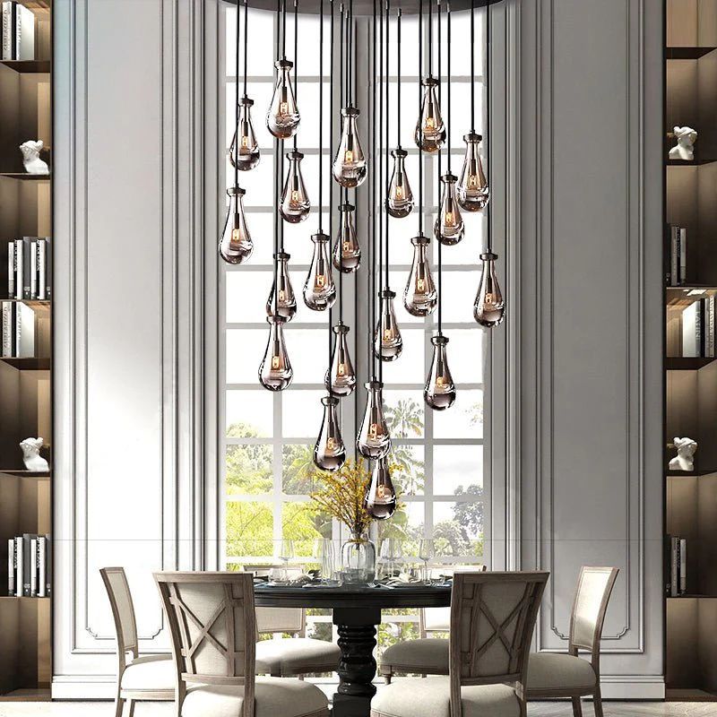 Teardrop Round Chandelier 47"