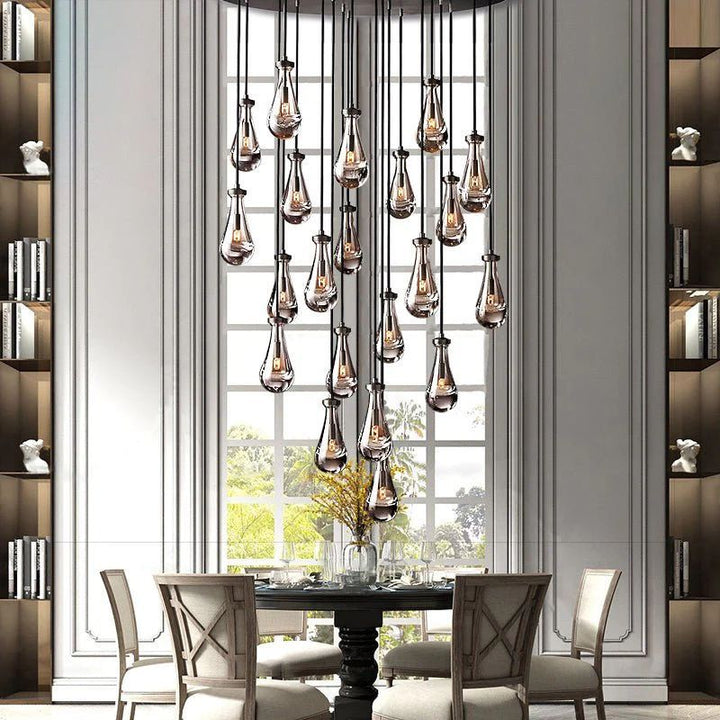 Teardrop Round Chandelier 47"