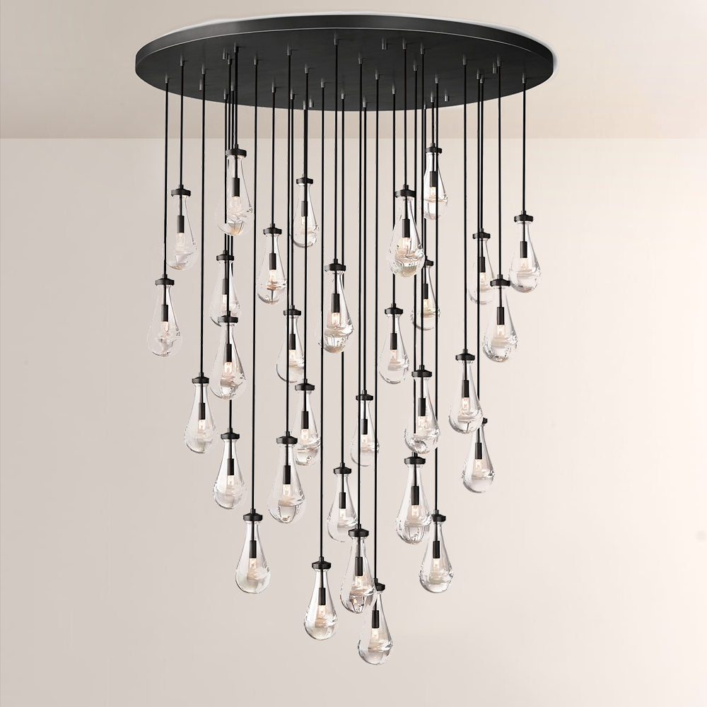 Teardrop Round Chandelier 60"
