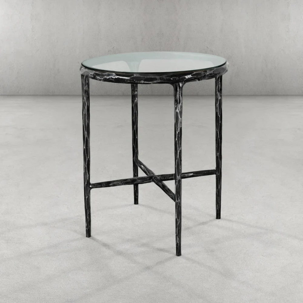 Thades Glass Round Side Table