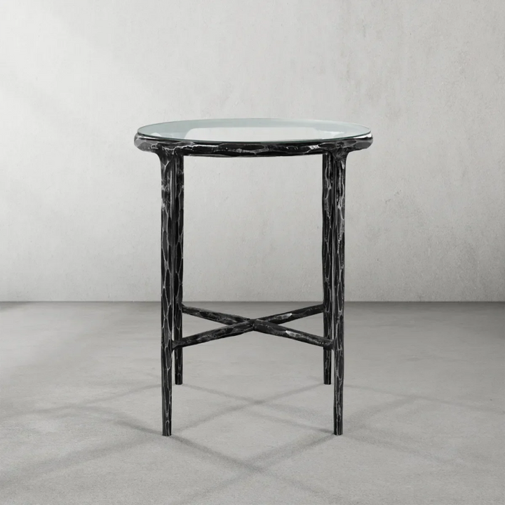 Thades Glass Round Side Table