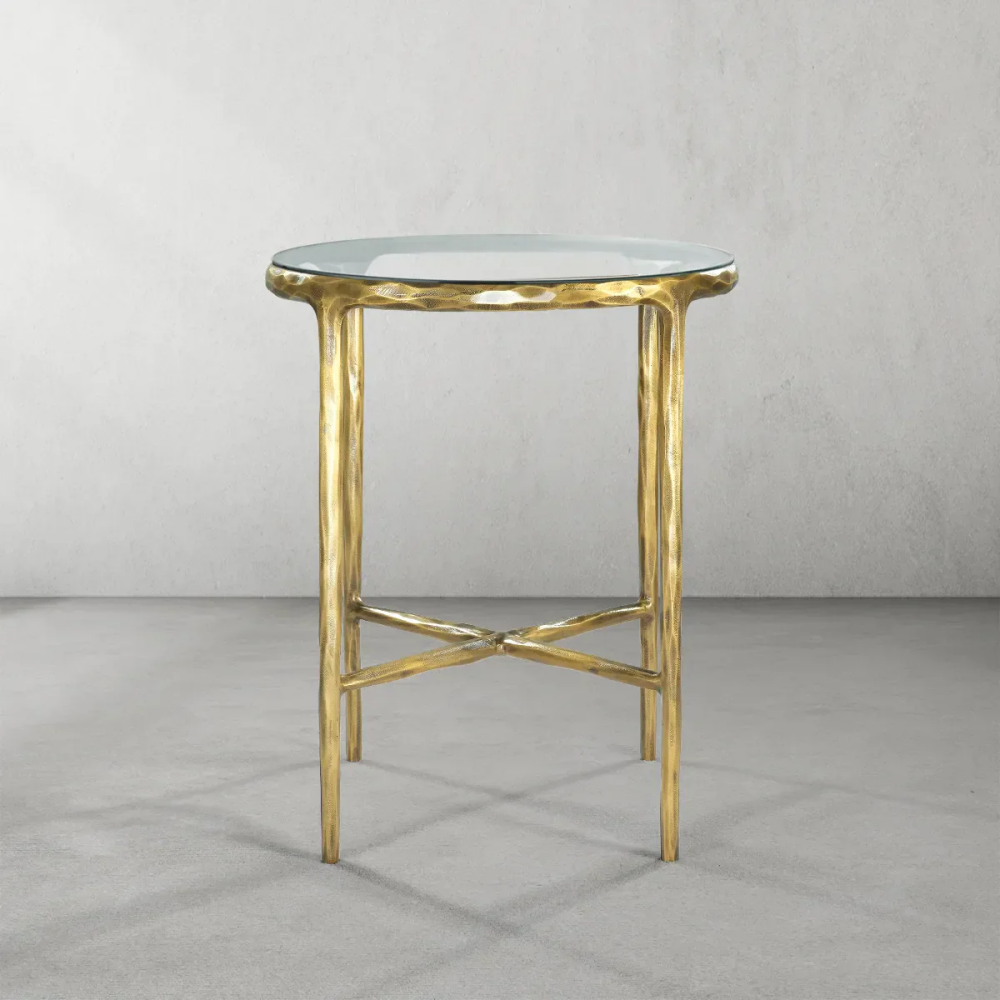 Thades Glass Round Side Table