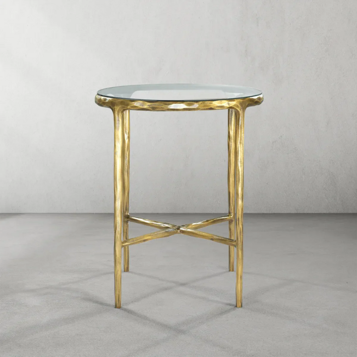 Thades Glass Round Side Table