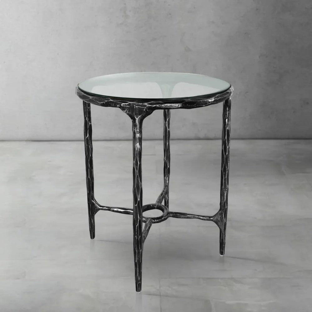 Thades Glass Round Side Table