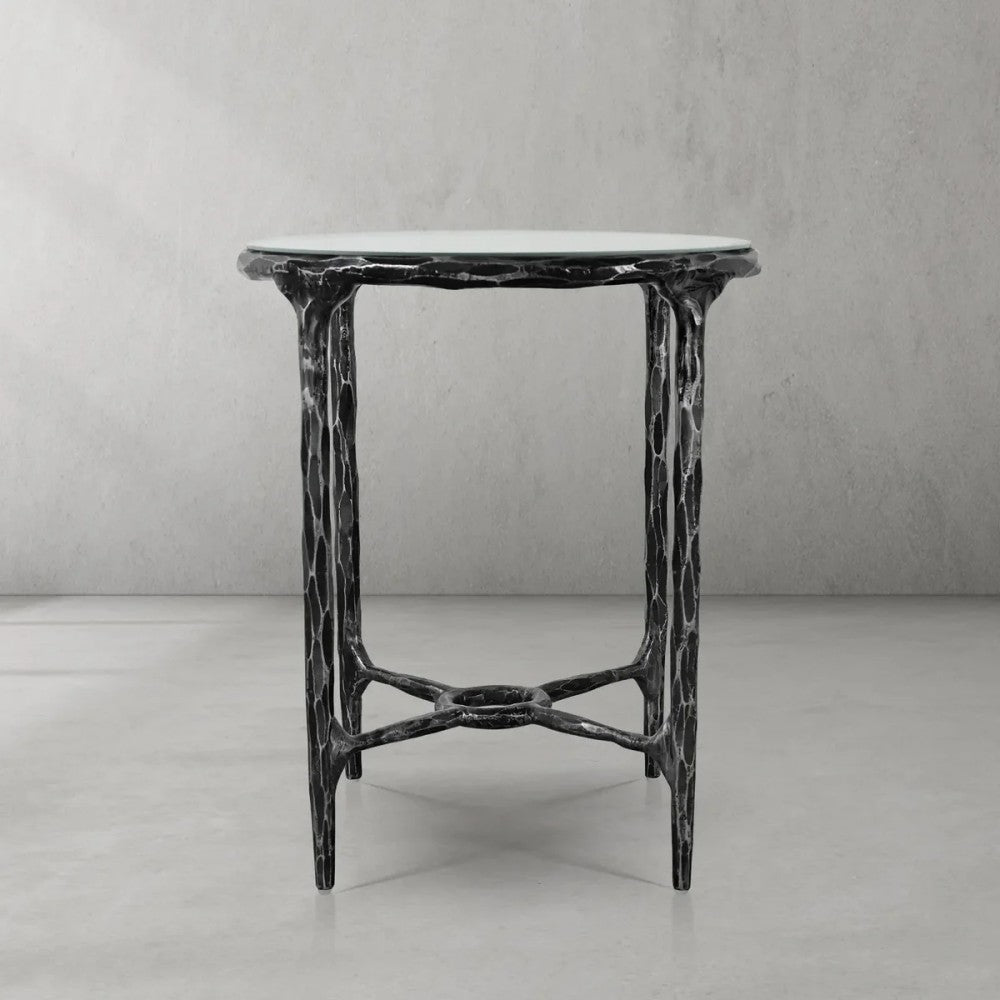 Thades Glass Round Side Table