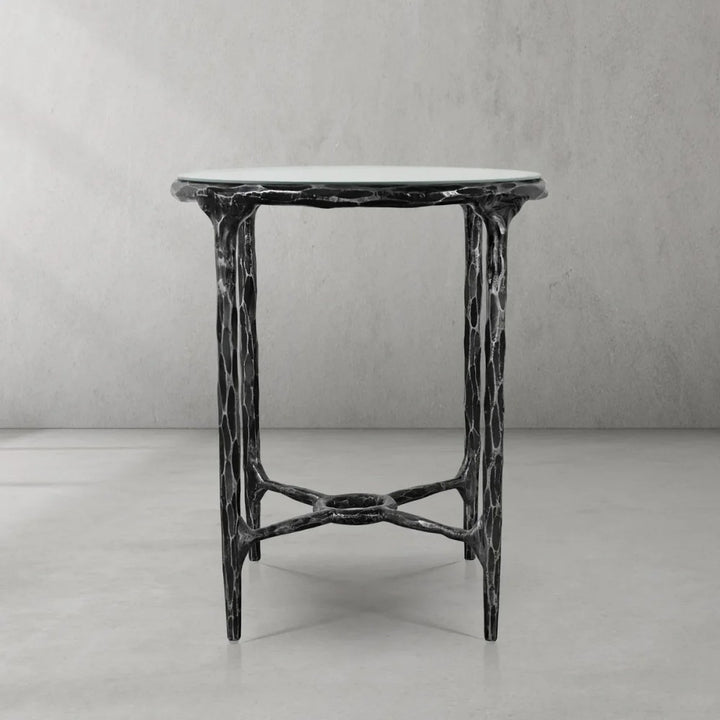 Thades Glass Round Side Table