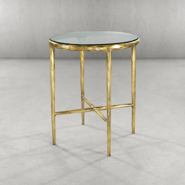 Thades Glass Round Side Table