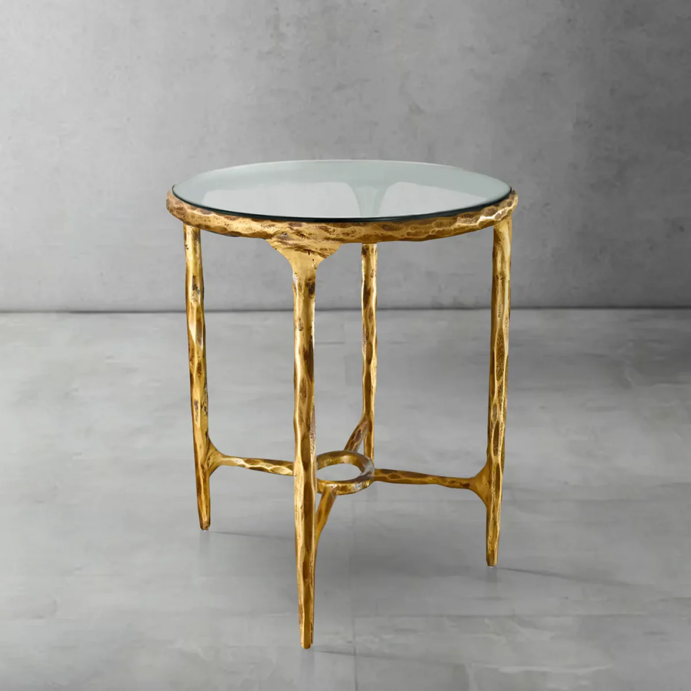 Thades Glass Round Side Table