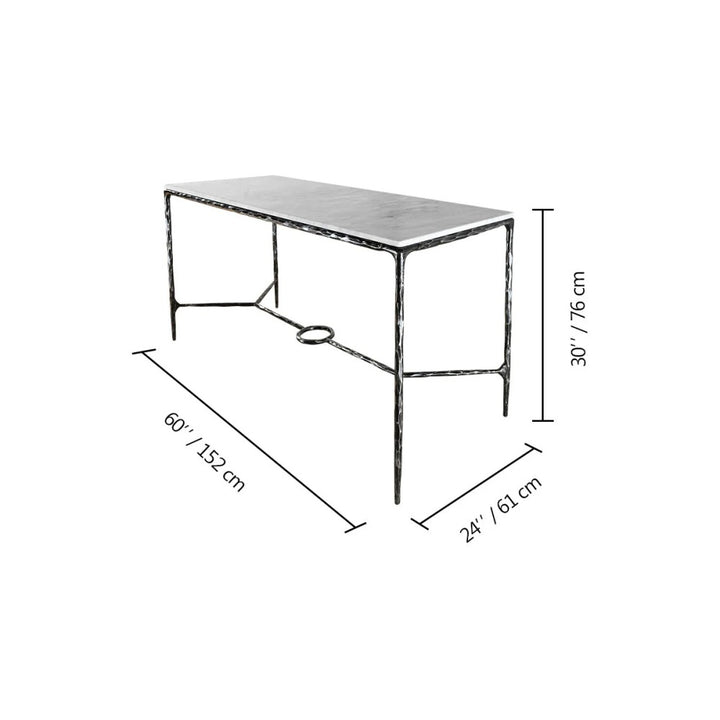 Thades  Rectangle Marble Desk