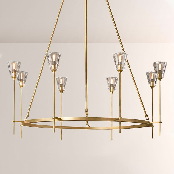Torche Cristal Round Chandelier 46"D