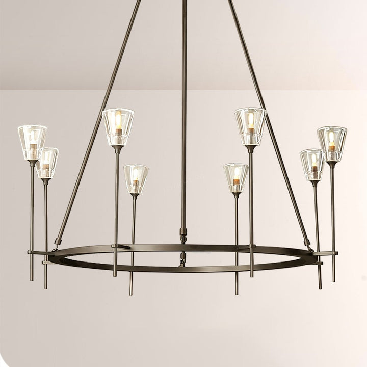 Torche Cristal Round Chandelier 46"D