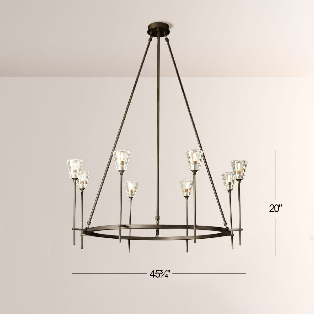 Torche Cristal Round Chandelier 46"D
