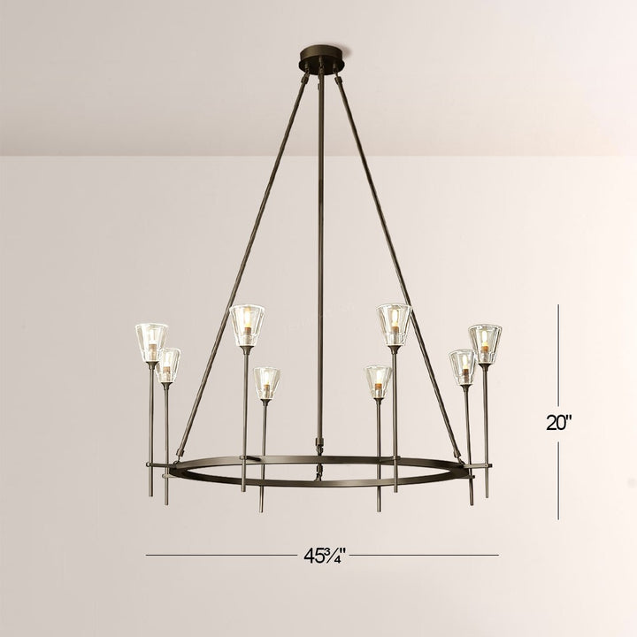Torche Cristal Round Chandelier 46"D
