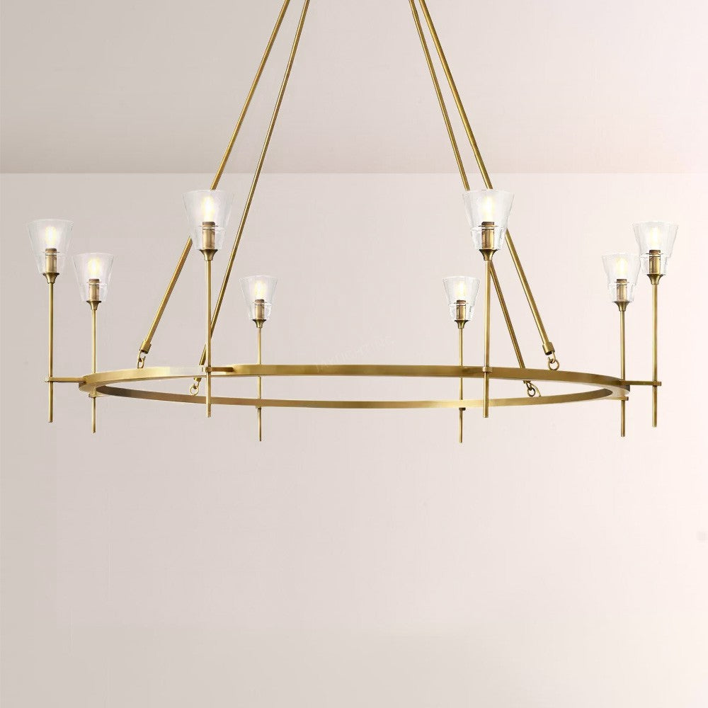 Torche Cristal Round Chandelier 58"D