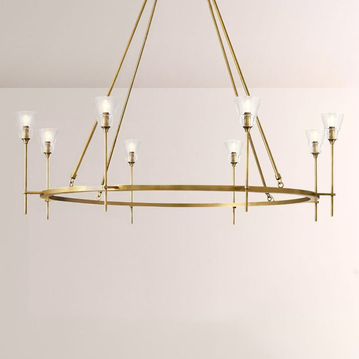 Torche Cristal Round Chandelier 58"D