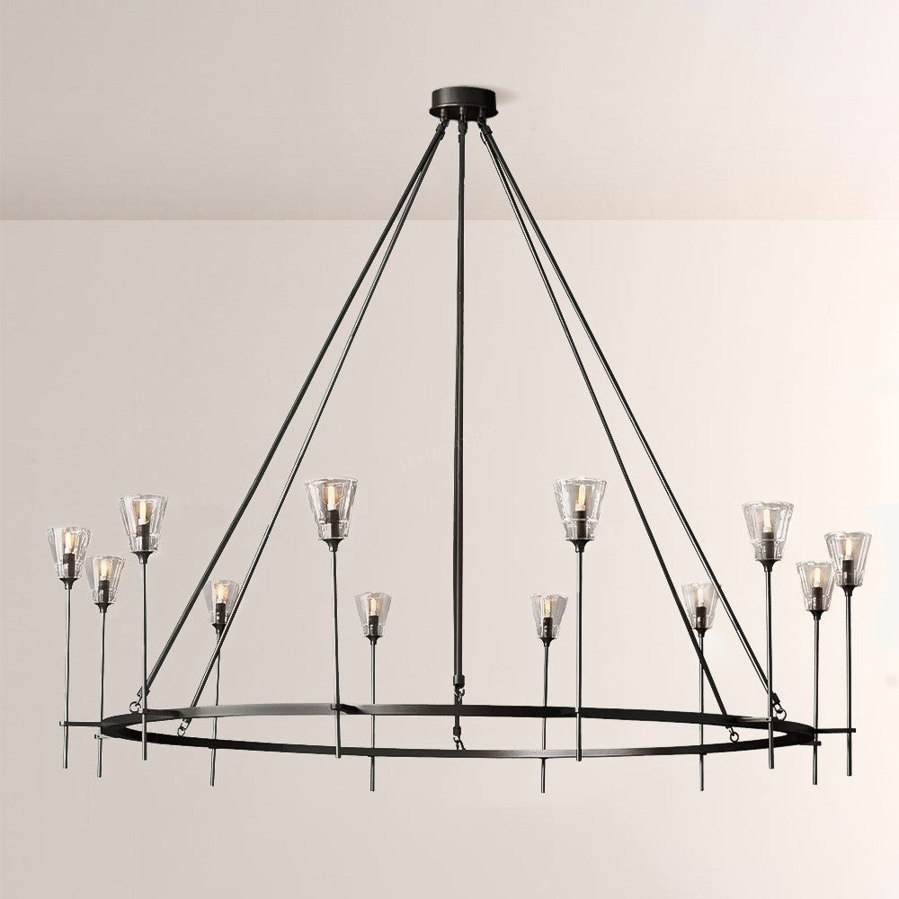Torche Cristal Round Chandelier 70"D