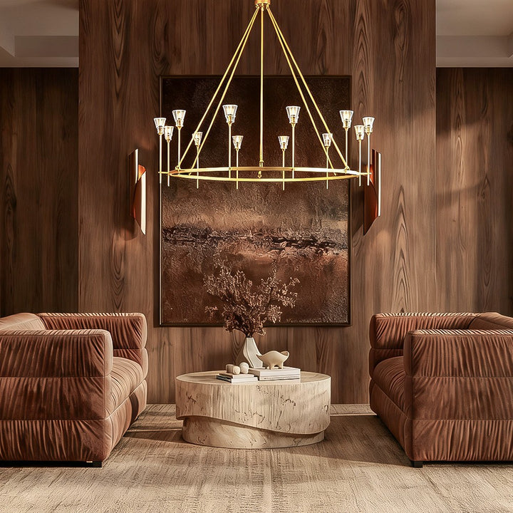 Torche Cristal Round Chandelier 70"D