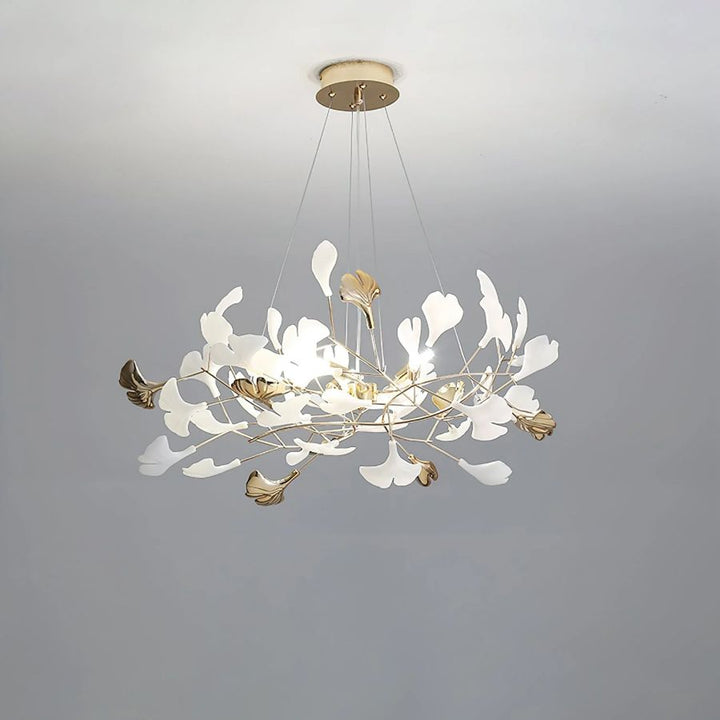 Unfolded Ceramic Ginkgo Leaf Chandelier