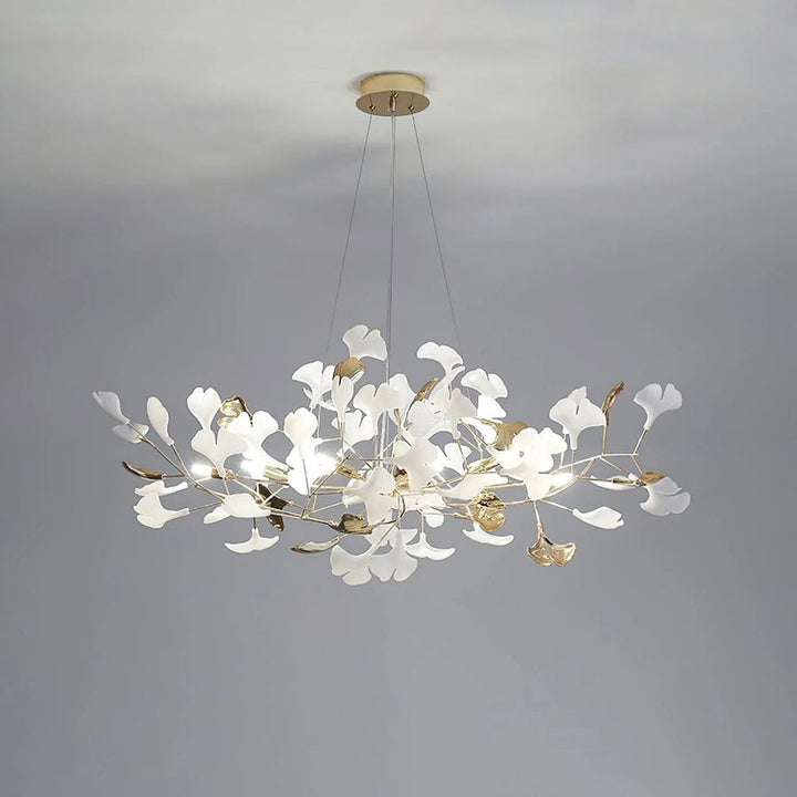 Unfolded Ceramic Ginkgo Leaf Chandelier