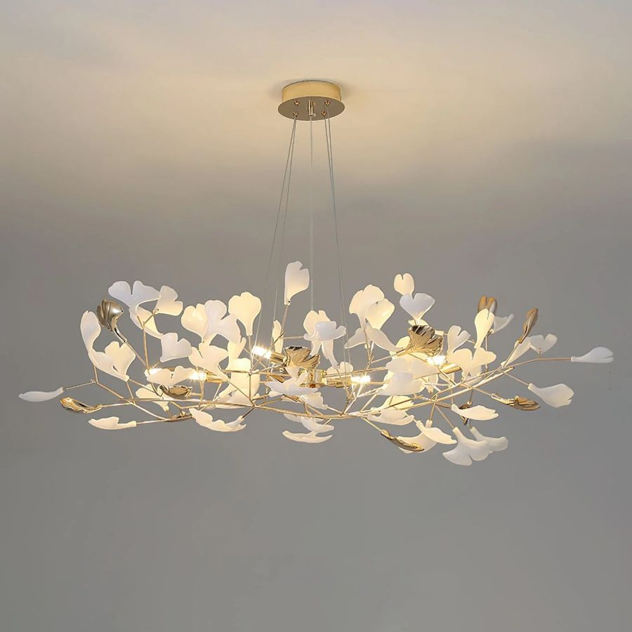 Unfolded Ceramic Ginkgo Leaf Chandelier