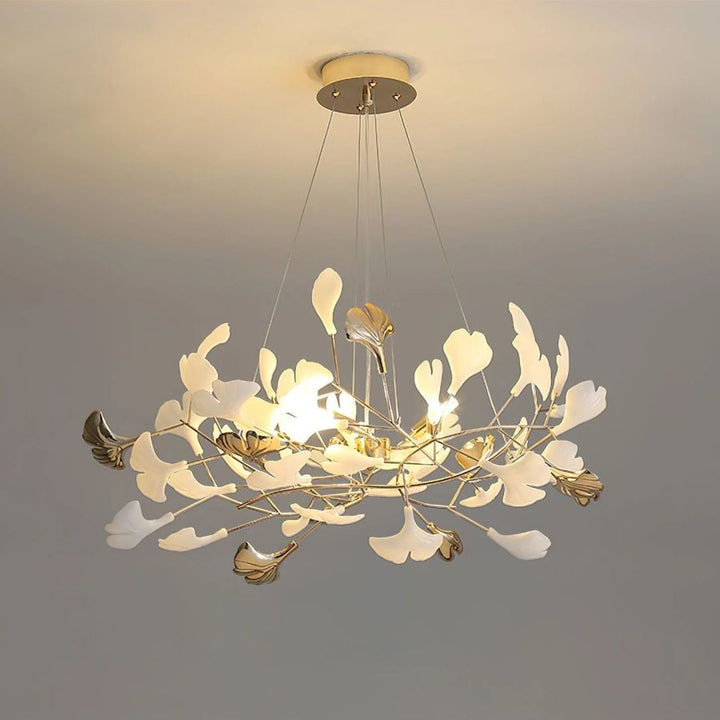 Unfolded Ceramic Ginkgo Leaf Chandelier