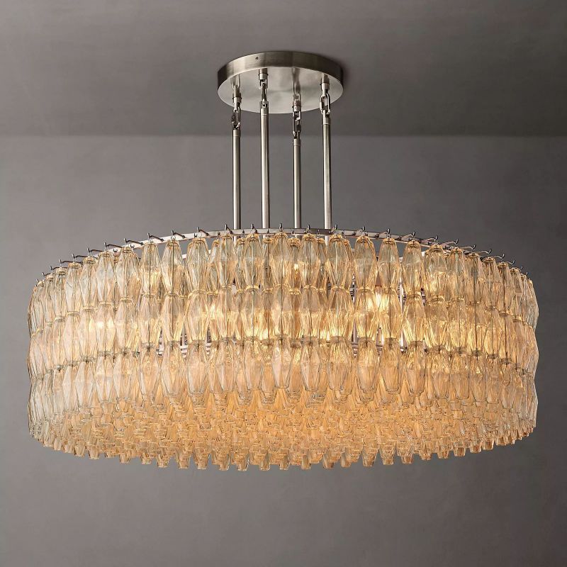 Vicky Clear Glass Round  Dining Room Chandelier 62"