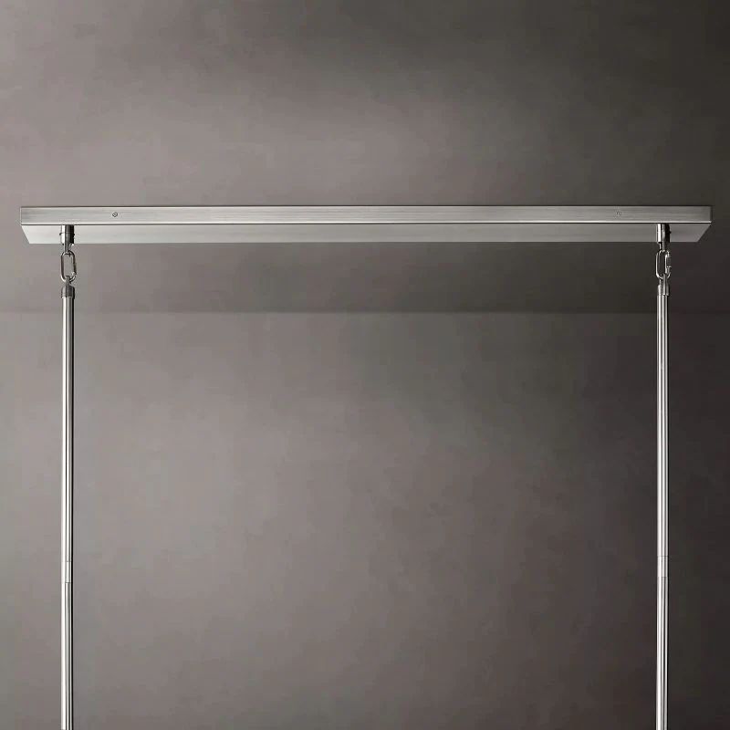 Vicky Clear Glass Tiered Rectangular Chandelier 74" For Living Room