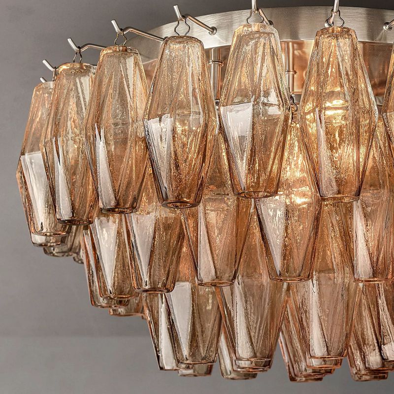 Vicky Smoke Glass Flushmount 22"