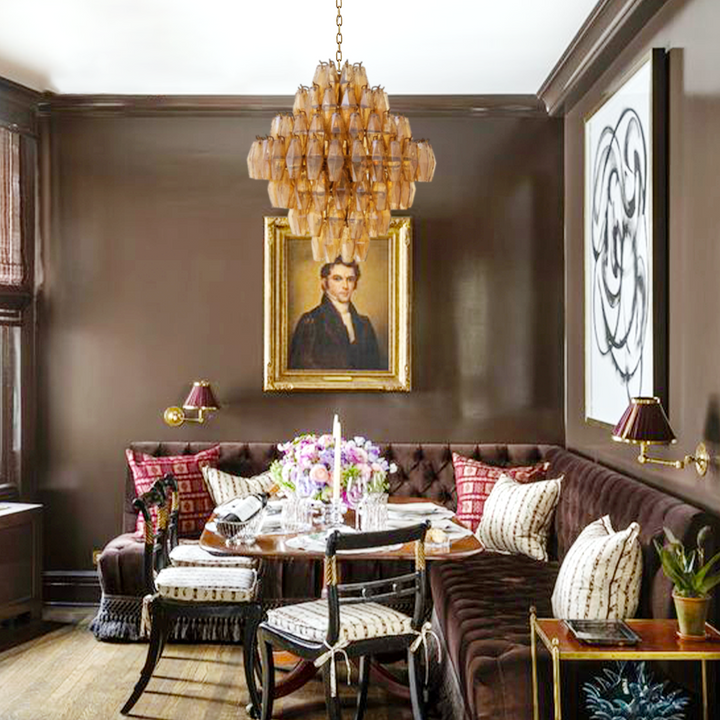 Vicky Smoke Glass Large Chandelier