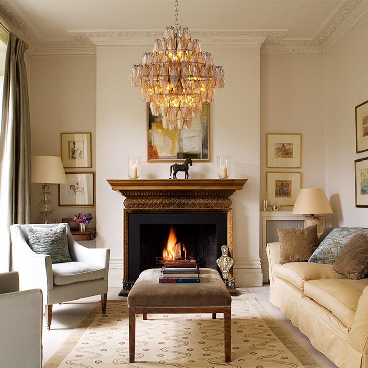 Vicky Smoke Glass Large Chandelier