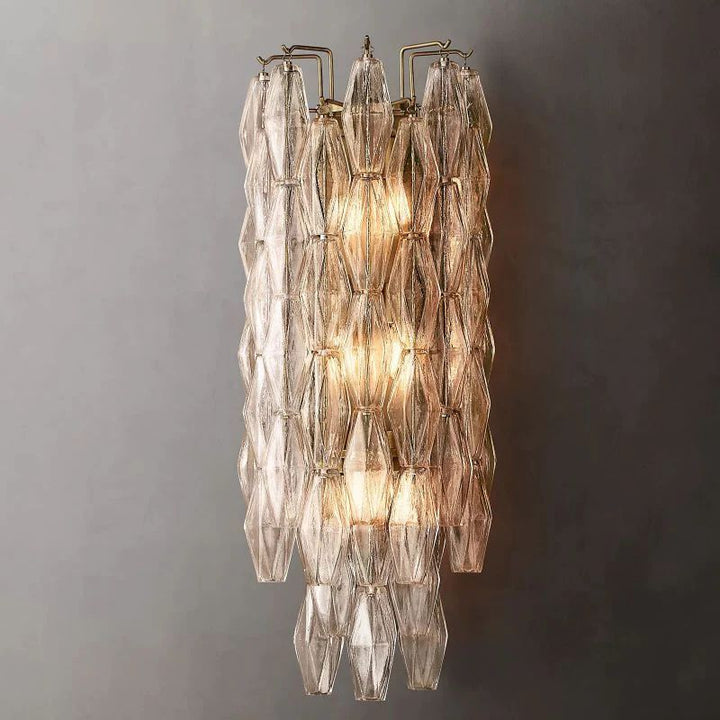 Vicky Clear Glass Grand Bedroom Wall Sconce
