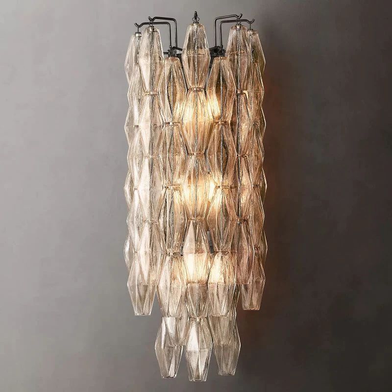 Vicky Clear Glass Grand Bedroom Wall Sconce