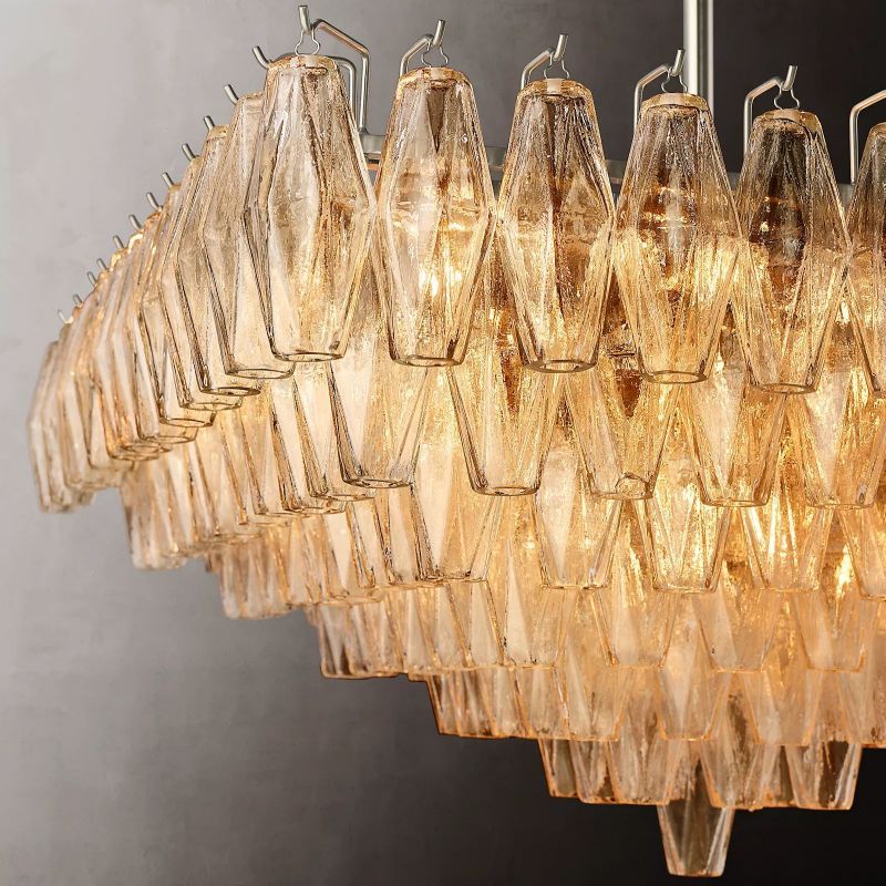 Vicky Clear Glass Square Chandelier 32"