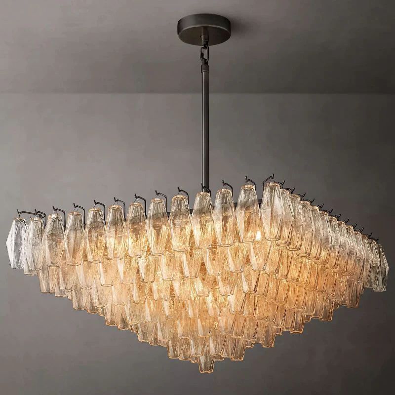 Vicky Clear Glass Square Chandelier 32"