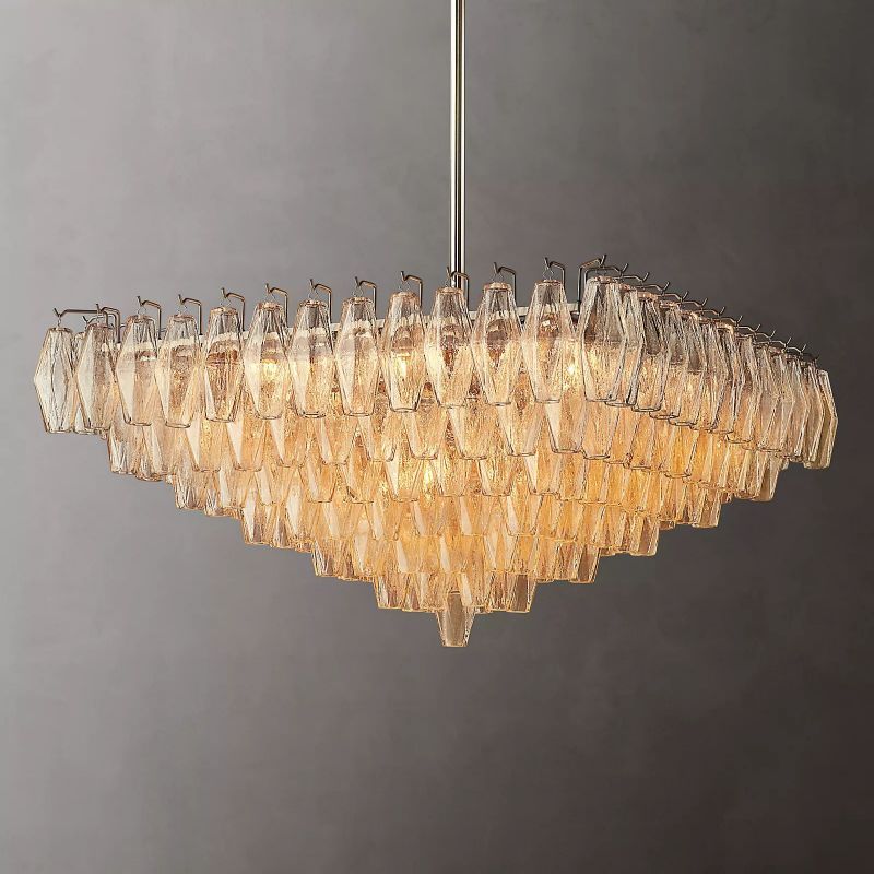 Vicky Clear Glass Square Chandelier 32"