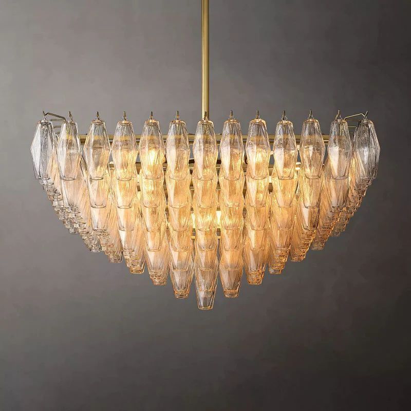 Vicky Clear Glass Square Chandelier 32"