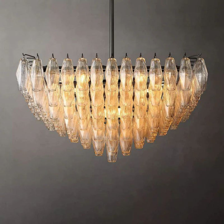 Vicky Clear Glass Square Chandelier 32"